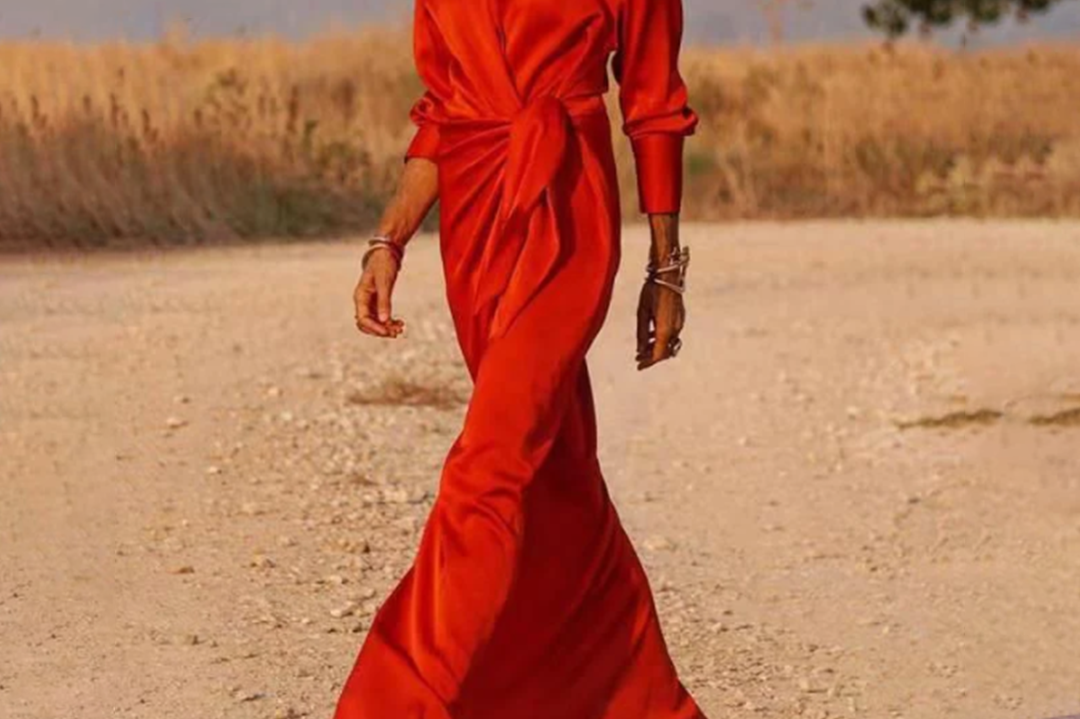 Maxi Dress | Elegant Long Sleeve Wrap Dress with Belt | Flowy and Versatile 0