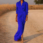 Maxi Dress | Elegant Long Sleeve Wrap Dress with Belt | Flowy and Versatile 1