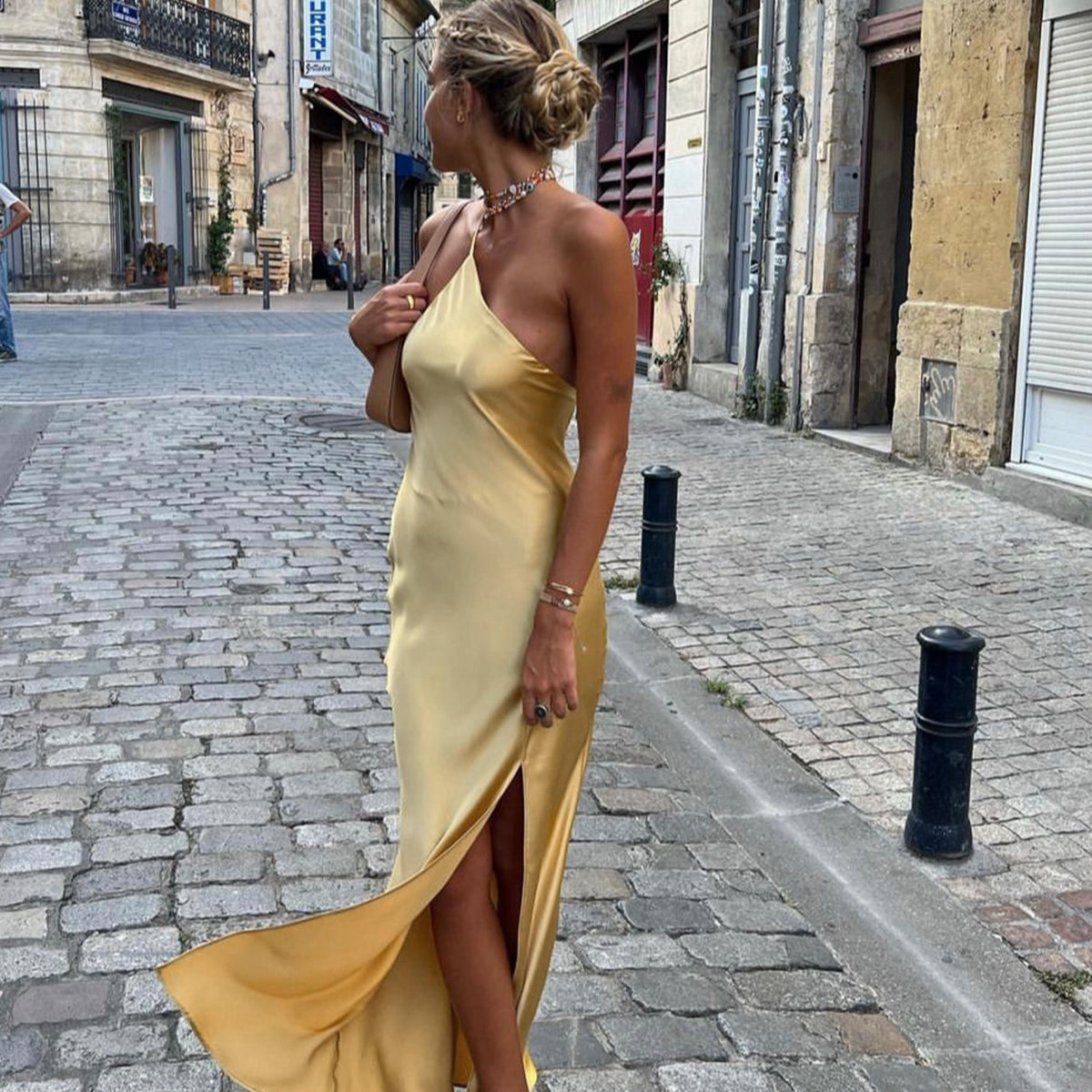 Maxi Dress | Elegant One-Shoulder Long Dress for Special Occasions 0