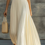 Maxi Dress | Elegant Sleeveless Long Dress with Flowy Pleated Hem 3