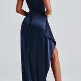 Maxi Dress | Elegant V-Neck Spaghetti Strap Long Summer Gown with High Side Slit 1