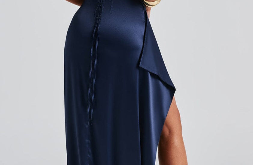 Maxi Dress | Elegant V-Neck Spaghetti Strap Long Summer Gown with High Side Slit 1