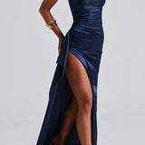 Maxi Dress | Elegant V-Neck Spaghetti Strap Long Summer Gown with High Side Slit 2