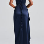 Maxi Dress | Elegant V-Neck Spaghetti Strap Long Summer Gown with High Side Slit 3