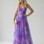 Maxi Dress | Elegant Watercolor Print Long Summer Dress with Flattering Silhouette 10