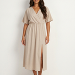 Maxi Dress | Elegant Wrap V-Neck Long Dress for Women 1