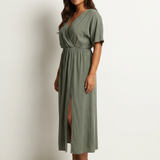 Maxi Dress | Elegant Wrap V-Neck Long Dress for Women 7