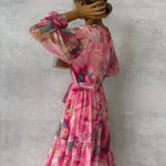 Maxi Dress | Floral Long Dress for Summer | Elegant Pleated Design 2