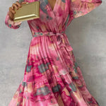 Maxi Dress | Floral Long Dress for Summer | Elegant Pleated Design 3