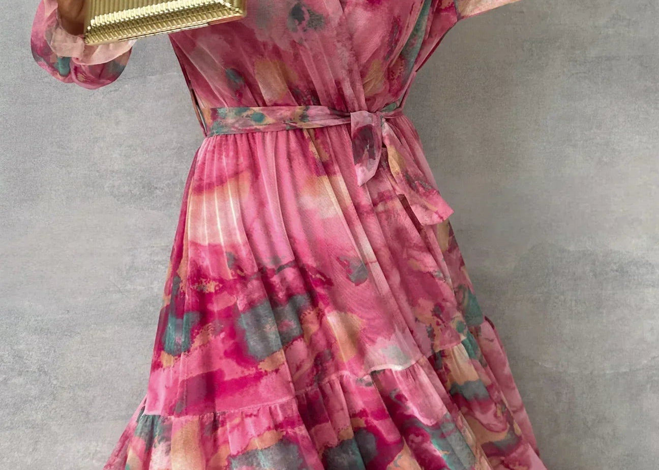 Maxi Dress | Floral Long Dress for Summer | Elegant Pleated Design 3