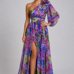 Maxi Dress | Floral One Shoulder Spring Dress | Elegant Flowing Silhouette 1