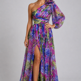 Maxi Dress | Floral One Shoulder Spring Dress | Elegant Flowing Silhouette 1