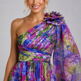 Maxi Dress | Floral One Shoulder Spring Dress | Elegant Flowing Silhouette 3