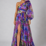 Maxi Dress | Floral One Shoulder Spring Dress | Elegant Flowing Silhouette 4