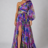 Maxi Dress | Floral One Shoulder Spring Dress | Elegant Flowing Silhouette 4