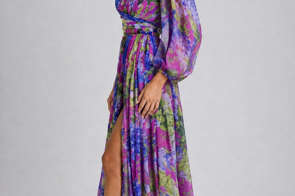 Maxi Dress | Floral One Shoulder Spring Dress | Elegant Flowing Silhouette 5