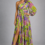Maxi Dress | Floral One Shoulder Spring Dress | Elegant Flowing Silhouette 7