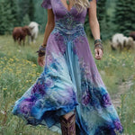 Maxi Dress | Floral Print Long Summer Dress | Elegant Flowing Design 0