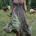 Maxi Dress | Floral Print Long Summer Dress | Elegant Flowing Design 1