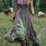 Maxi Dress | Floral Print Long Summer Dress | Elegant Flowing Design 1