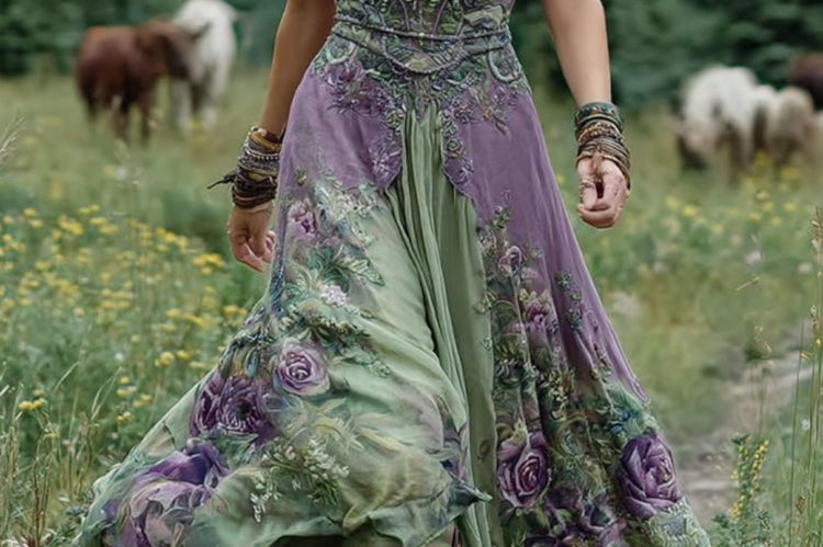 Maxi Dress | Floral Print Long Summer Dress | Elegant Flowing Design 1