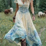 Maxi Dress | Floral Print Long Summer Dress | Elegant Flowing Design 2