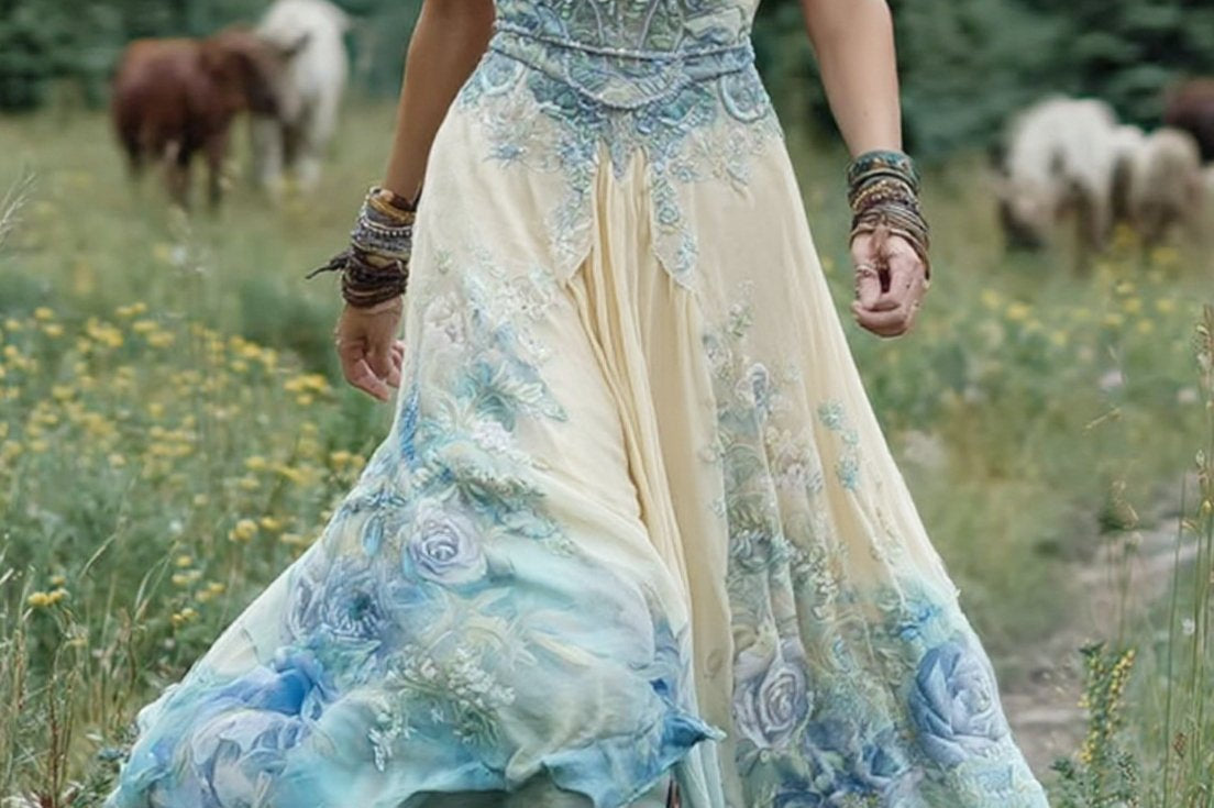 Maxi Dress | Floral Print Long Summer Dress | Elegant Flowing Design 2
