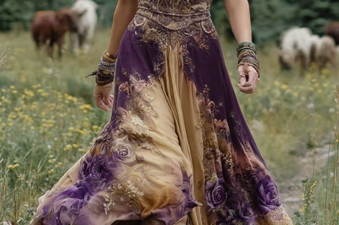 Maxi Dress | Floral Print Long Summer Dress | Elegant Flowing Design 3