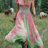 Maxi Dress | Floral Print Long Summer Dress | Elegant Flowing Design 4