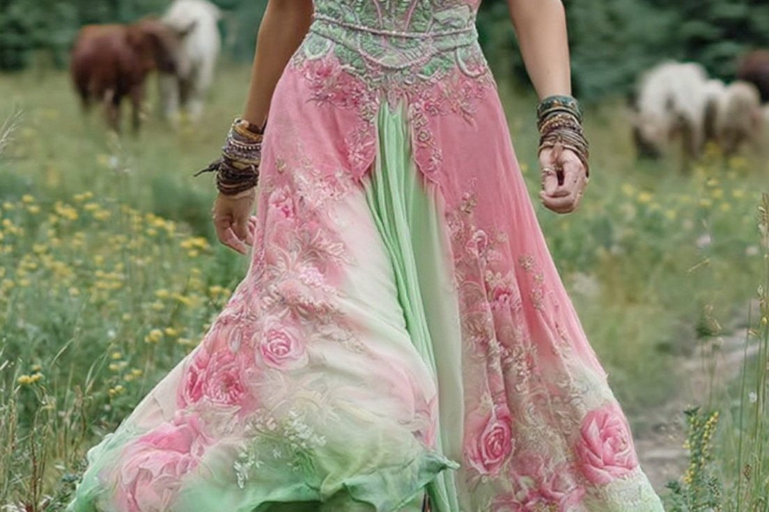 Maxi Dress | Floral Print Long Summer Dress | Elegant Flowing Design 4
