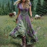 Maxi Dress | Floral Print Long Summer Dress | Elegant Flowing Design 5