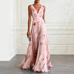 Maxi Dress | Floral Print Long Summer Dress | Elegant V-Neck Sleeveless Design 2