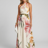 Maxi Dress | Flowing Halter Neck Long Summer Dress Elegant Comfortable 0