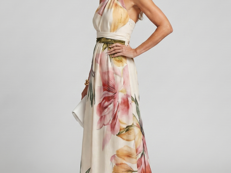 Maxi Dress | Flowing Halter Neck Long Summer Dress Elegant Comfortable 1