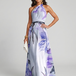 Maxi Dress | Flowing Halter Neck Long Summer Dress Elegant Comfortable 4