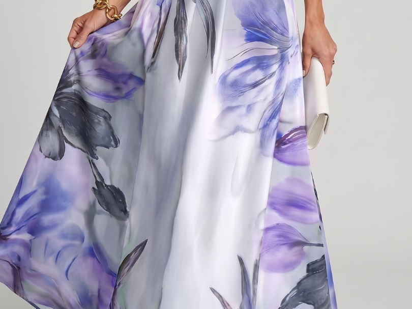 Maxi Dress | Flowing Halter Neck Long Summer Dress Elegant Comfortable 5