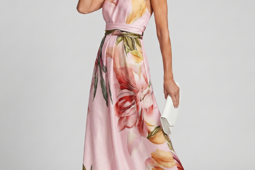 Maxi Dress | Flowing Halter Neck Long Summer Dress Elegant Comfortable 6