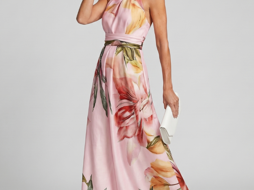 Maxi Dress | Flowing Halter Neck Long Summer Dress Elegant Comfortable 6