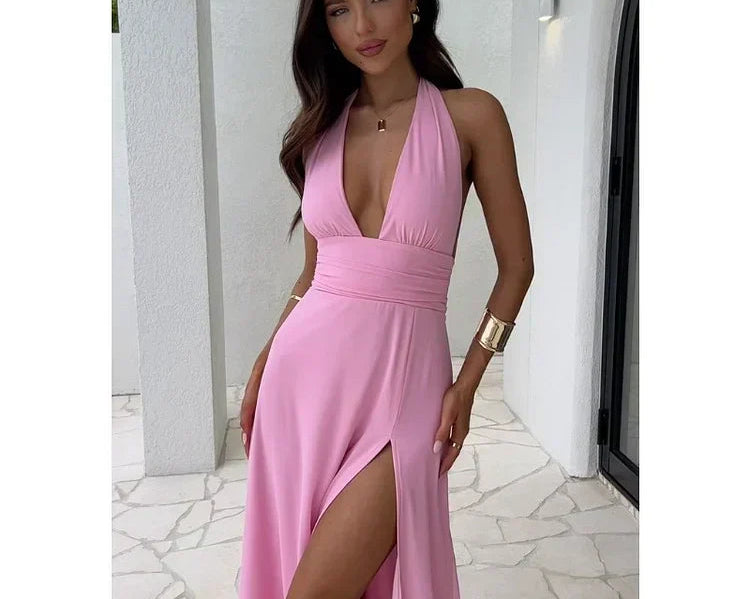 Maxi Dress | Halter Neck Floral Maxi Dress | Elegant Summer Style 0