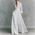 Maxi Dress | High-Waisted Long Sleeve Elegant Casual Dress 1