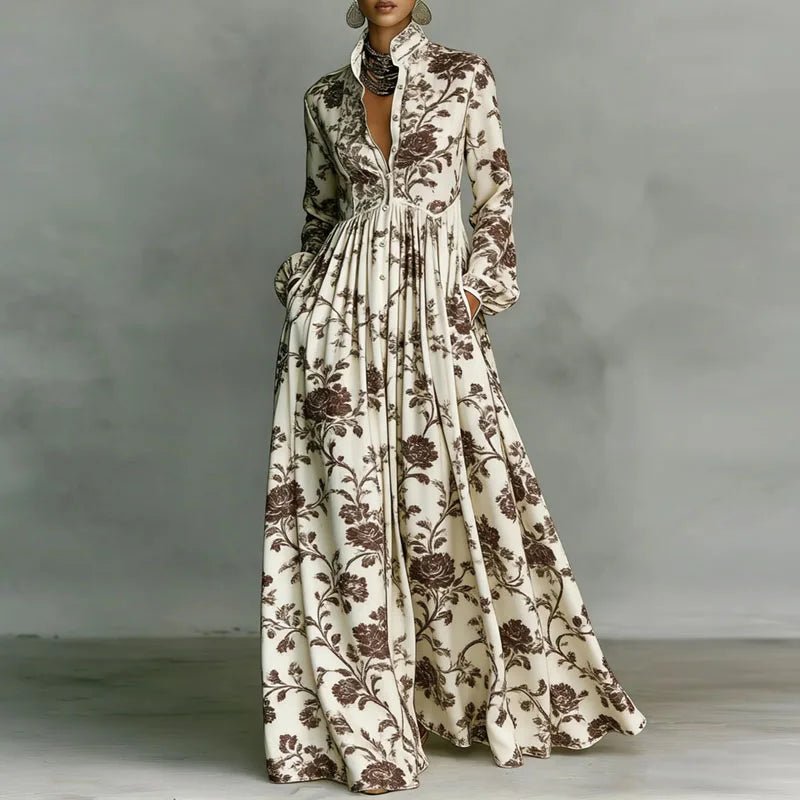 Maxi Dress | High-Waisted Long Sleeve Elegant Casual Dress 2