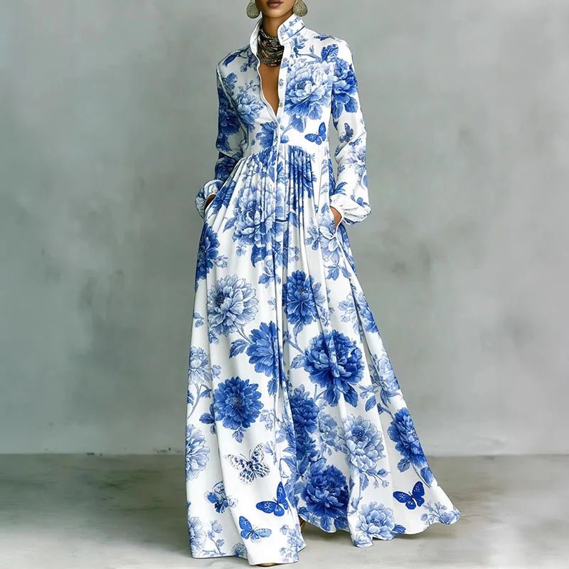 Maxi Dress | High-Waisted Long Sleeve Elegant Casual Dress 4