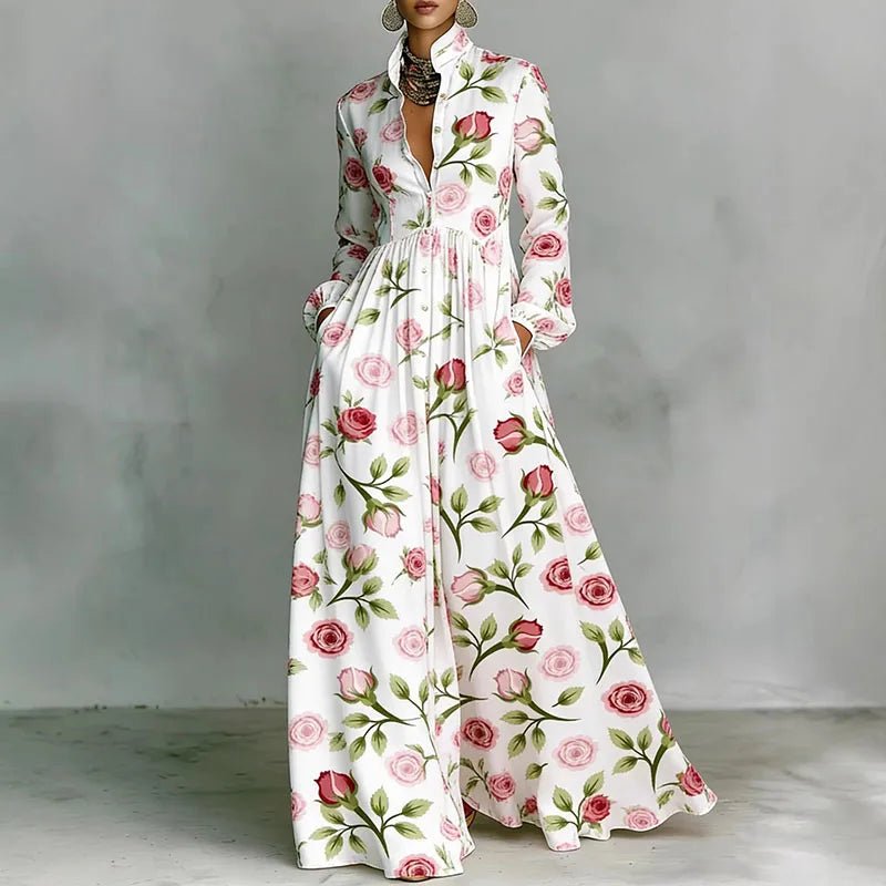 Maxi Dress | High-Waisted Long Sleeve Elegant Casual Dress 5
