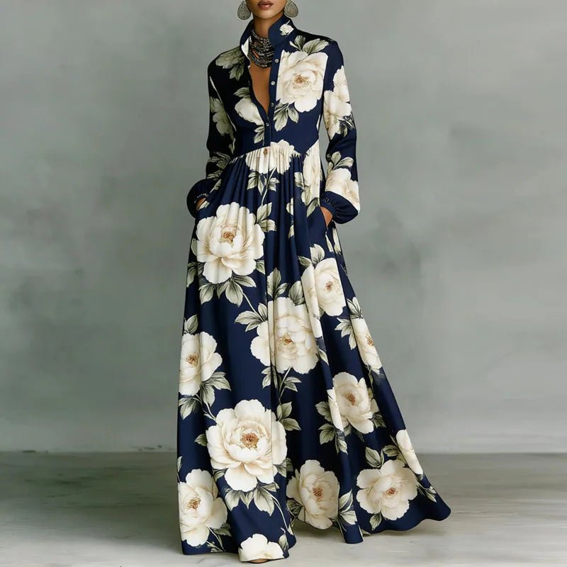 Maxi Dress | High-Waisted Long Sleeve Elegant Casual Dress 6