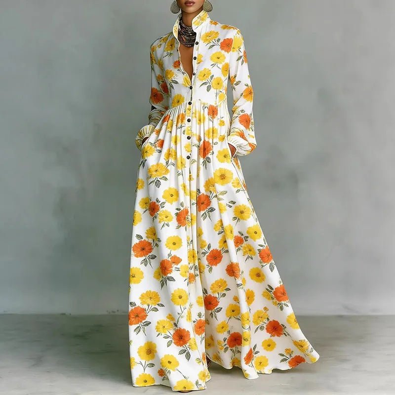 Maxi Dress | High-Waisted Long Sleeve Elegant Casual Dress 7