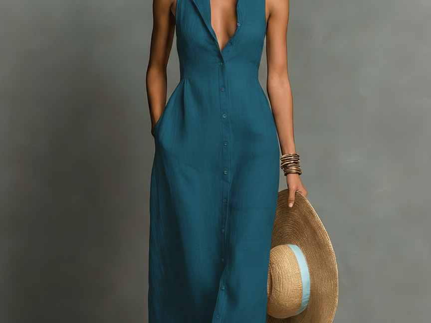 Maxi Dress | Minimalist Sleeveless Long Summer Dress | Elegant Chic Design 2