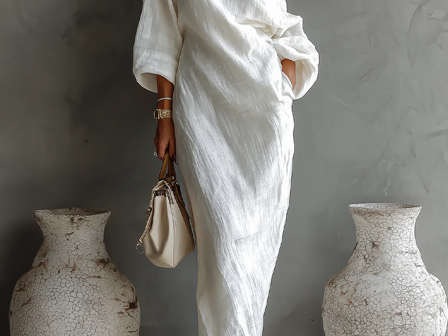 Maxi Dress | One Shoulder Elegant Oversized Long Dress for Women 0