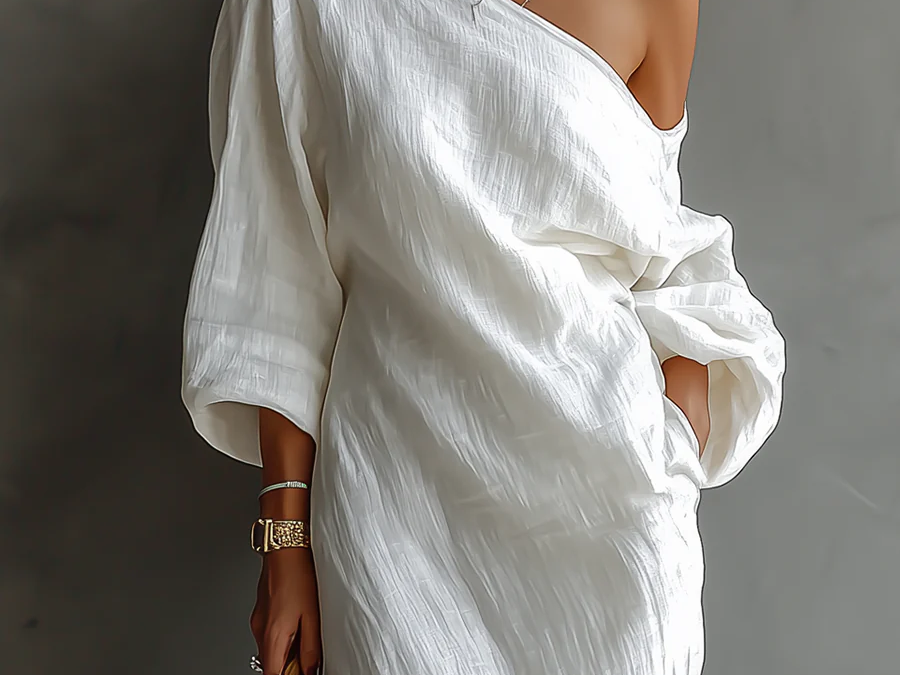 Maxi Dress | One Shoulder Elegant Oversized Long Dress for Women 2