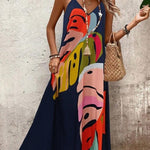 Maxi Dress | Tropical Leaf Print | Flattering Long Summer Dress | Effortless and Comfortable 1