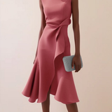 Midi Dress | Asymmetrical Draped Summer Dress | Elegant Sophisticated Design 1
